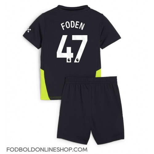 Manchester City Phil Foden #47 Udebane Trøje Børn 2024-25 Kortærmet (+ Korte bukser)